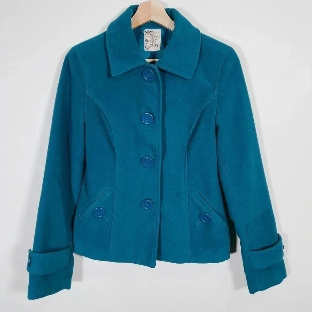 TULLE | TEAL BUTTON  COAT